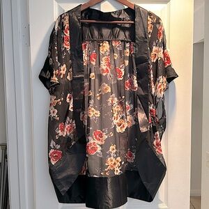 Sheer floral kimono coverup jacket XL, NWOT